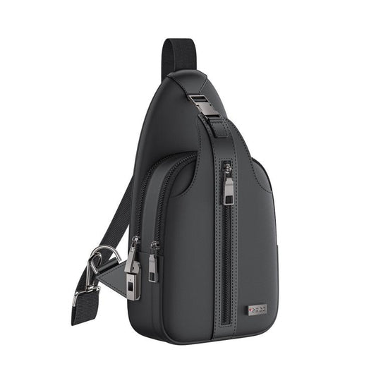Yesido WB64 black crossbody bag with fingerprint lock panel and metal zipper pull
