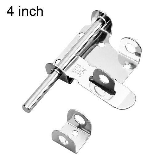 4 inch stainless steel slide bolt latch with mounting plate and barrel bolt