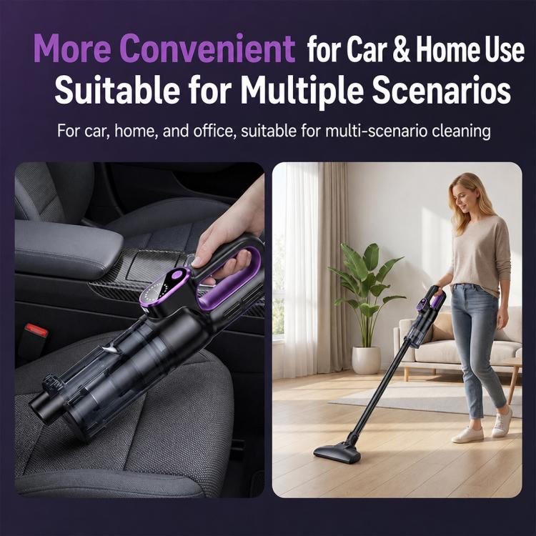SUITU Smart Brushless Handheld Car Vacuum Cleaner, Standard Version, with Extension Pole+Large Floor Brush