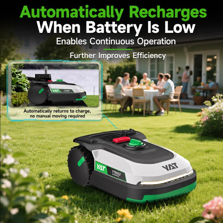 YAT YT8802 Intelligent Lawn Mower Robot, Automatic Grass Trimmer for Garden Lawn Weeding