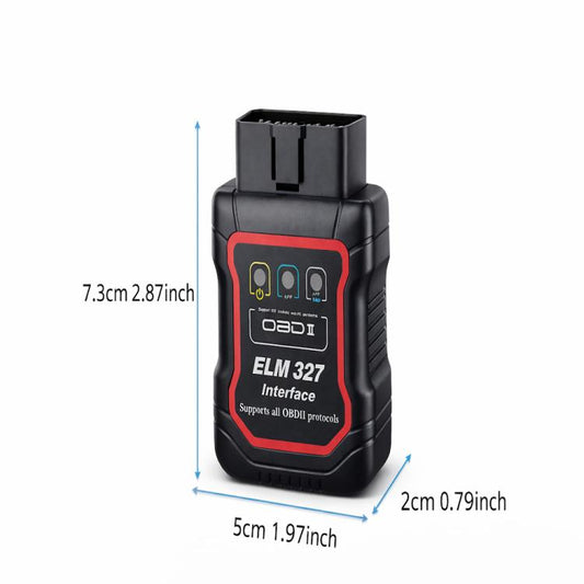 ELM 327 OBD2 Car Fault Diagnostic Tool Bluetooth Wireless Auto Code Reader Adapter, Black