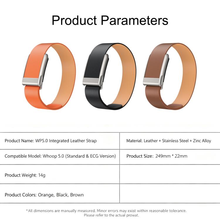 Integrated Genuine Leather Watch Band, For WHOOP 5.0