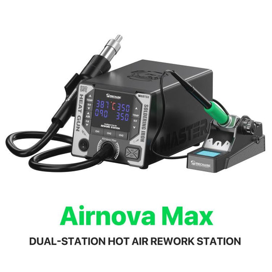 MECHANIC AirNova MAX 1200W Dual-Station Intelligent Control Hot Air Soldering Iron Rework Station, EU Plug, US Plug