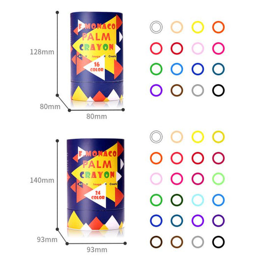 FLOWER MONACO Children Palm Smooth Crayons Oil Pastels Educational Learning Toys, 16 Colors, 24 Colors
