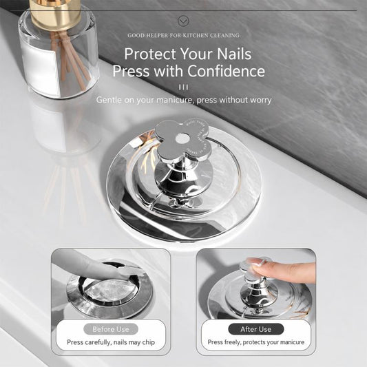 Electroplated Silver Flower Toilet Pusher Nail Art Special Toilet Flush Switch Button, 1 PCS, 2 PCS