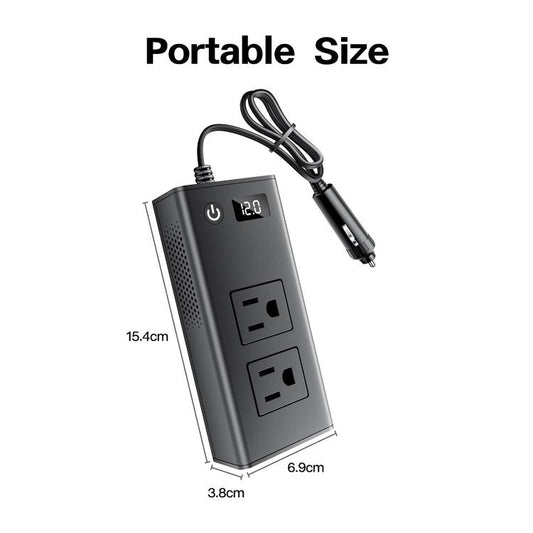 M6800 Car Cigarette Lighter to AC 110V Output, USB-A, Type-C Smart Digital Display Car Inverter, 60cm Cable Length, M6800
