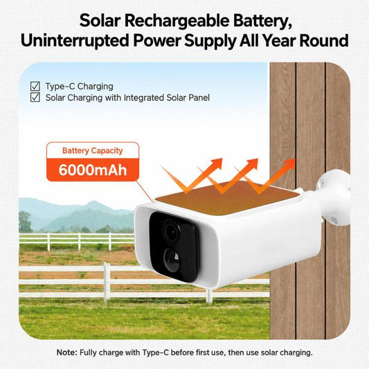 WCM-S26 Outdoor Infrared Night Vision Monitoring WIFI Smart Camera, Supports Motion Detection / Solar Charging, EU