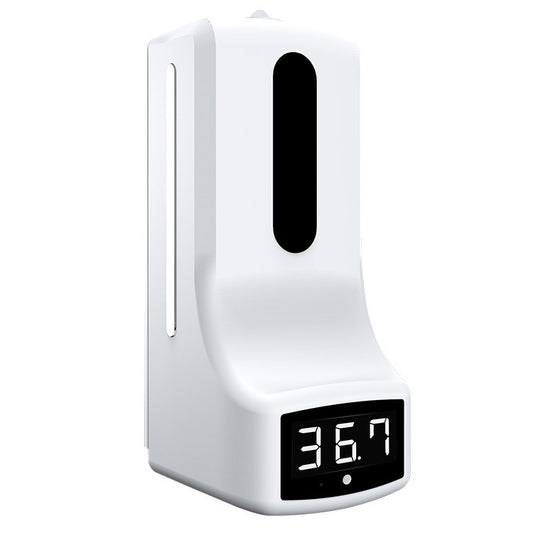 K9 Handsfree Non-contact Body Light-sensitive Distance Sensor Thermometer + 1000ml Automatic Non-contact Liquid Soap Dispenser, K9