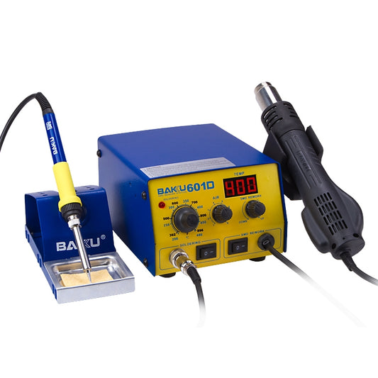 BAKU BK-601D AC 220V LED Display 2 in 1 Hot Air Gun Soldering Iron Soldering Station, BK-601D AC 220V