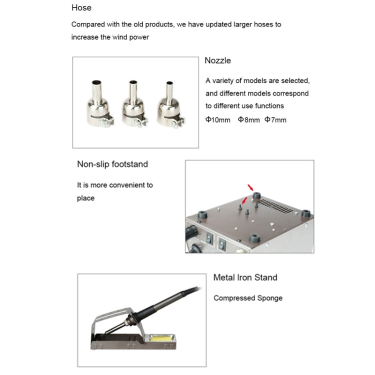 BAKU nozzle set, anti-slip footstand, metal iron stand, and compressed sponge