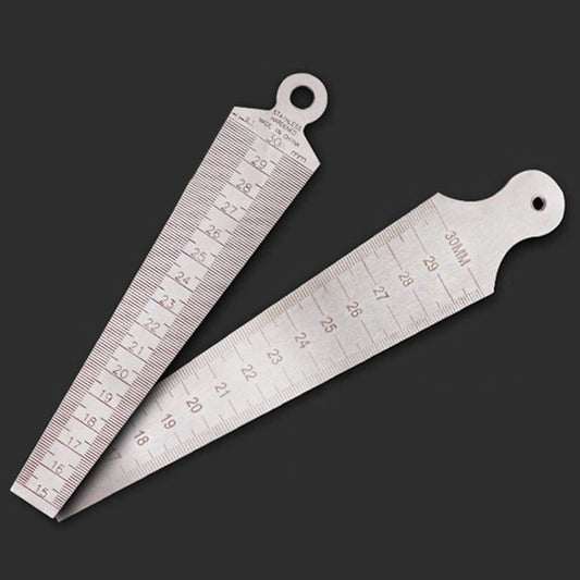 Wedge Feeler Gap 15-30mm Stainless Steel Ruler Inspection Taper Gauge Metric Imperial Measure Tool, 15-30mm Metric Imperial