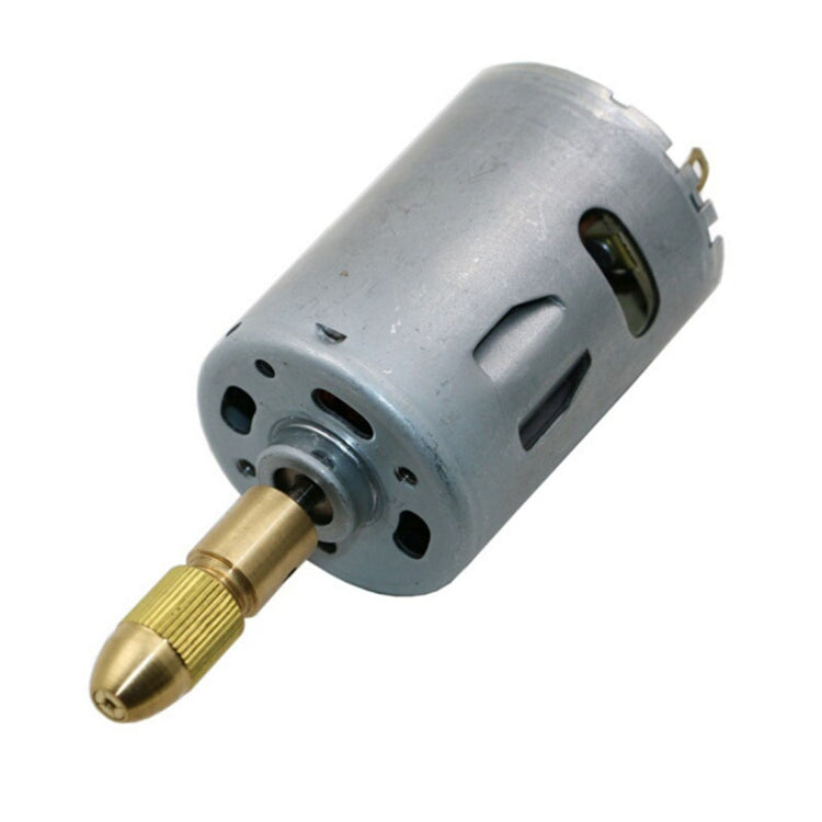 Micro drill chuck with brass collet and shank, gray motor housing