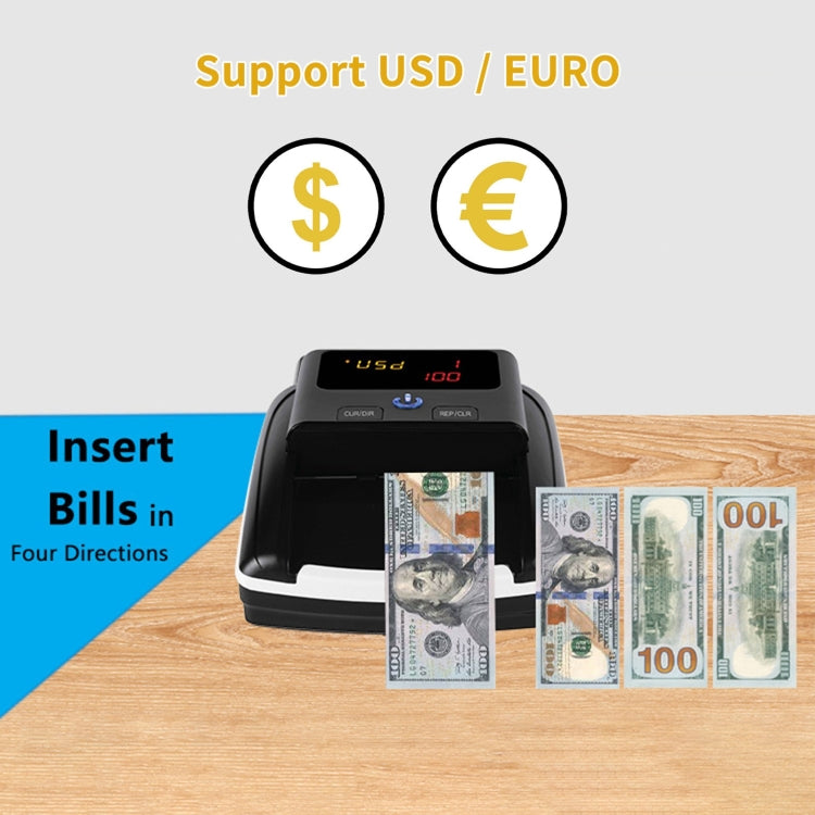 AL-130 Small Portable Money Detector for USD Euro, Specifications:EU Plug, EU Plug