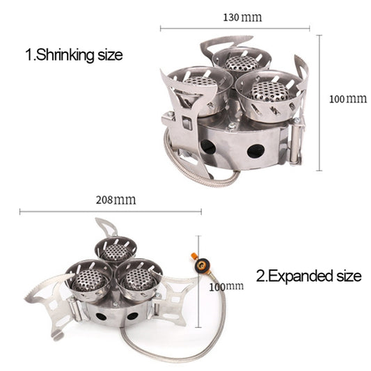 Portable Outdoor Split Type 11000W Backpack Three Core Furnace Anti-Blast Stove Cooking Tools, Three Core