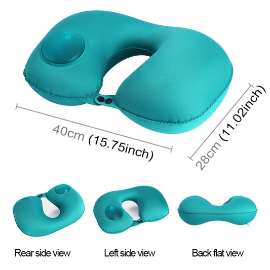 Portable Press Type Automatic Inflating Travel U-shape Neck Pillow