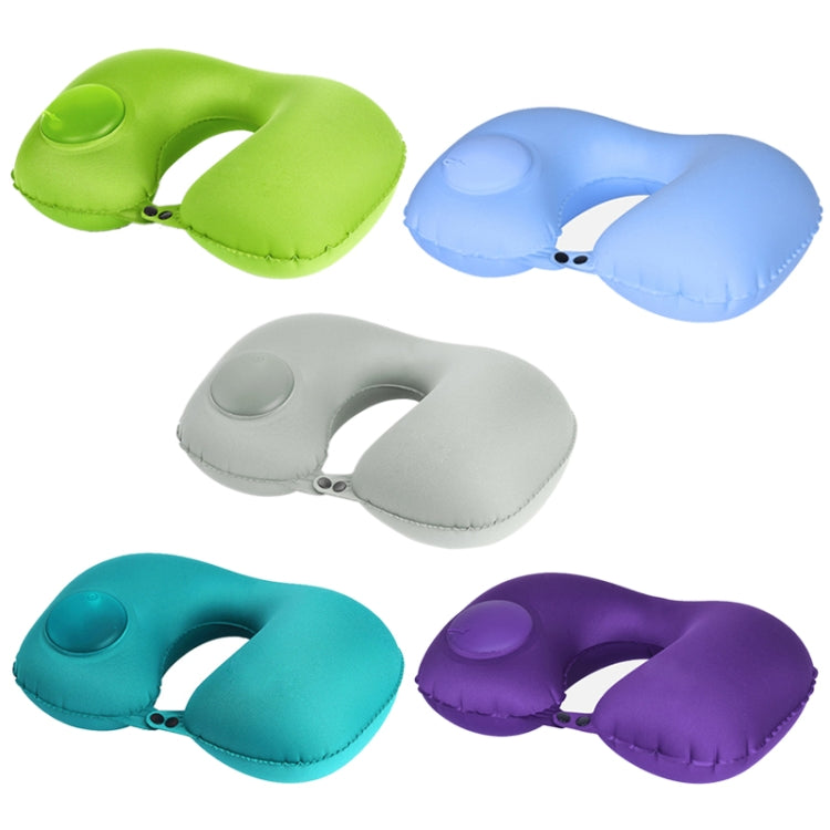 Portable Press Type Automatic Inflating Travel U-shape Neck Pillow