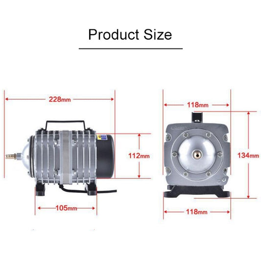 ACO-006 80W 88L/Min Electromagnetic Air Pump Compressor Seafood Fish Tank Increase Oxygen Air Flow Spliter, US Plug, ACO-006