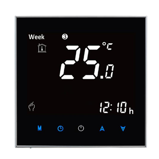 BHT-2001 3A Load Water Heating Type LCD Digital Heating Room Thermostat, Display Clock / Temperature / Time / Week / Heat etc., BHT-2001 3A (Black)