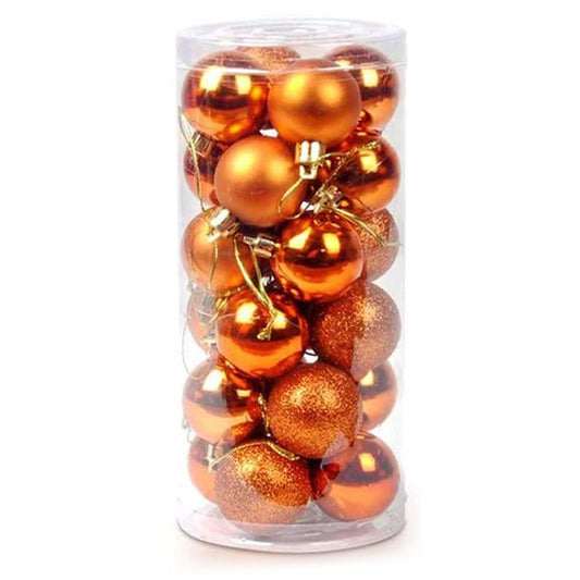 24 PCS 8cm Plating Plastic Christmas Tree Decorations Hanging String Ball, Random Color Delivery, Diameter: 8cm