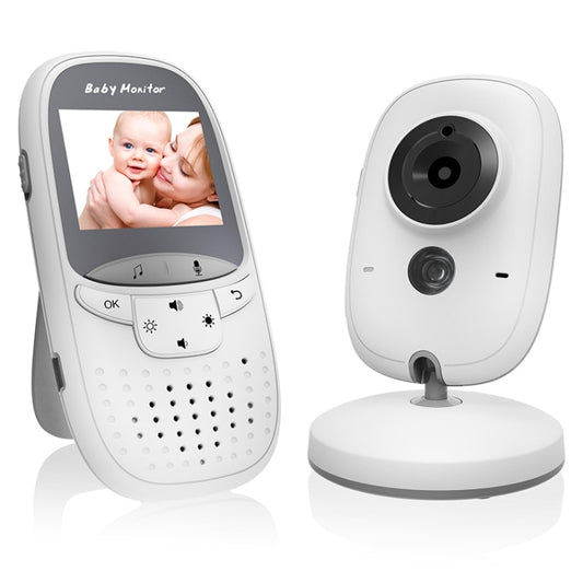 Wireless baby monitor with 2.4-inch LCD screen and two-way talk camera on stand