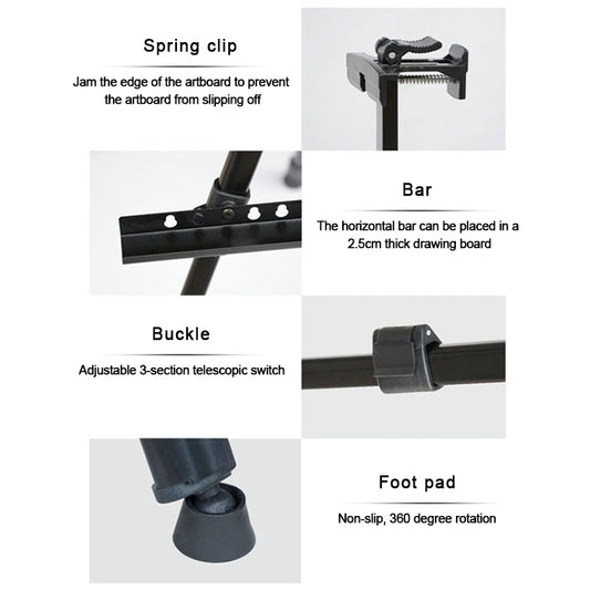 Portable Telescopic Metal Easel Tripod for Painting & Advertising Display, Metal Easel Tripod