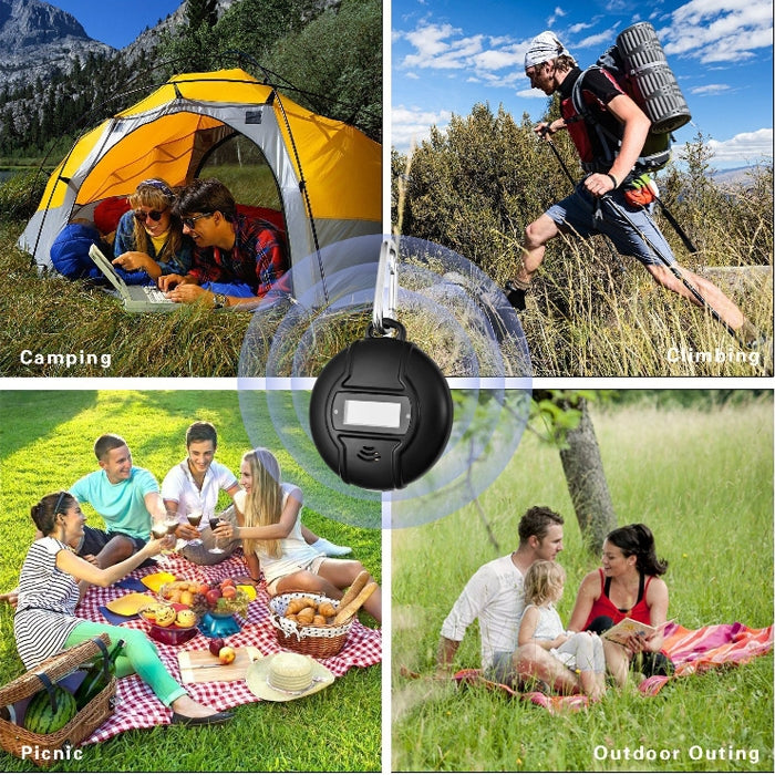 Q3 Outdoor Portable Solar Pest Control Insect Bugs Ultrasonic Mosquito Repellent Repeller Killer with Compass Function, Mosquito Repellent