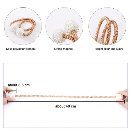 Fashion Adornments Pearl Magnetic Buckle Curtain Strap, Pearl