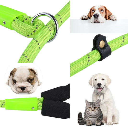 Pet Dog Training Traction Rope Reflective Light Leash with Bold Handle, Training Traction Rope
