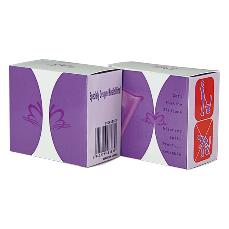 Box packaging for portable silicone urination funnels for women in lavender purple