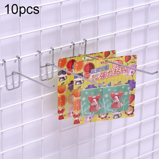 10pcs 3.5mm Supermarket Iron Grid Shelf Hook, Length: 10cm, 3.5mm 10cm
