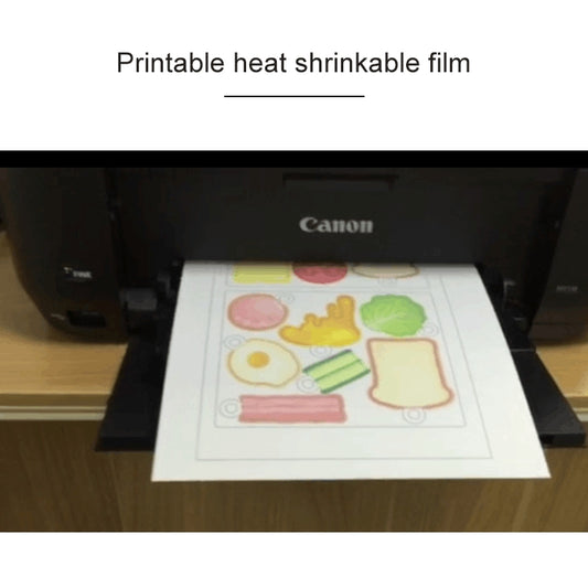 Print Heat Shrink Film DIY Epoxy Print Paper Rubber Stamp Material Print Paper, DIY Heat Shrink Film (White), DIY Heat Shrink Film (Transparent)