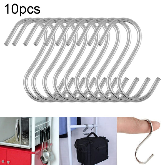 10pcs 2.5mm Multi-functional S-shaped Stainless Steel Metal Hook, Length: 5.5cm, 5.5cm