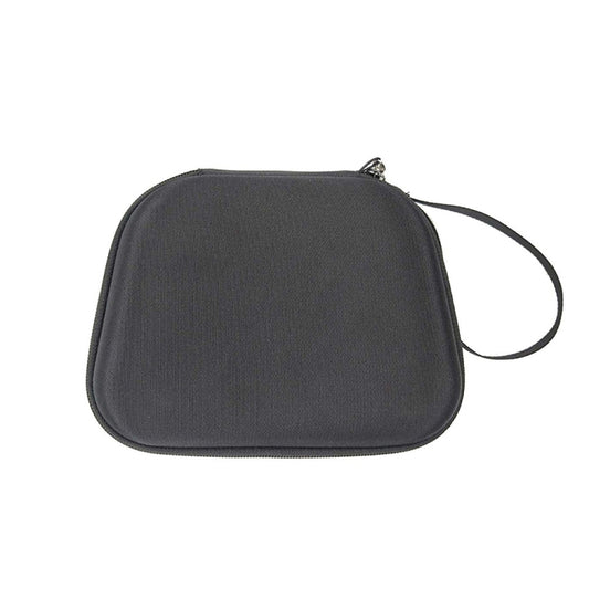 Rounded nylon controller bag with zipper and wrist strap, dark gray.