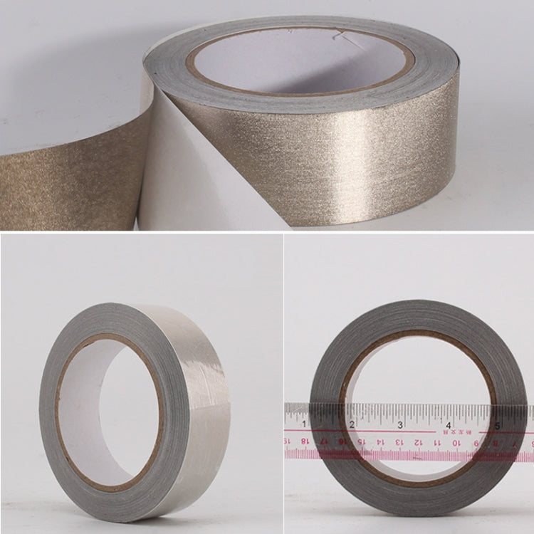 Conductive EMI shielding adhesive tape roll with measuring ruler