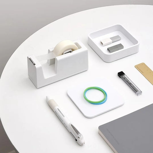 Original Xiaomi Youpin Kaco LEMO Tape Dispenser with 2 Rolls Tapes & Staples, Kaco LEMO Tape Dispenser