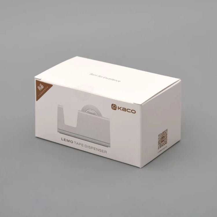 Kaco LEMO tape dispenser retail box in white with branding