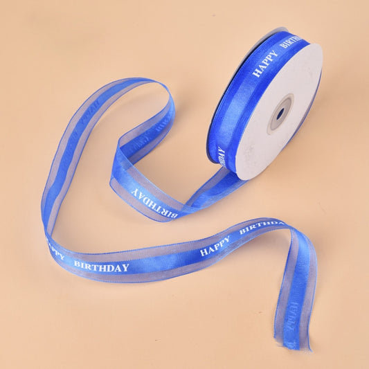 English Letter Colored Printed Ribbons Gift Bouquet Ribbons Bowknot Flowers Packaging Ribands , Size: 45m x 2.5cm, Color Satin Ribbons 4
