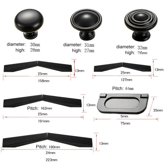 1052-64 Simple Cabinet Door Handle Drawer Wardrobe Zinc Alloy Handle, 1052-64