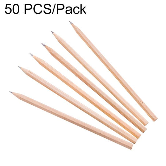 50 PCS Crude Wood Environmental Protection HB Pencils Painting Pencils for Kids School Office Supplies, HB Pencils