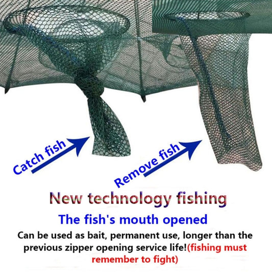 16 Holes Automatic Foldable Fishing Net Nylon Shrimp Crab Minnow Trap Fish Cast Net Fishing Tackle, 16 Holes
