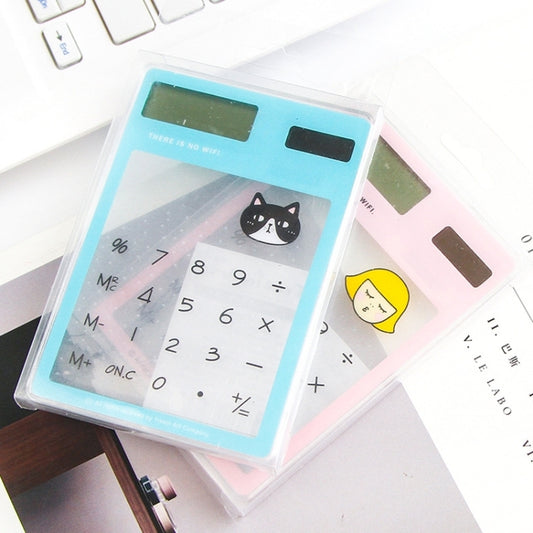 8 Digits LED Screen Calculator with Transparent Touch Pad & Solar Panel, Random Color Delivery, 8 Digits Calculator