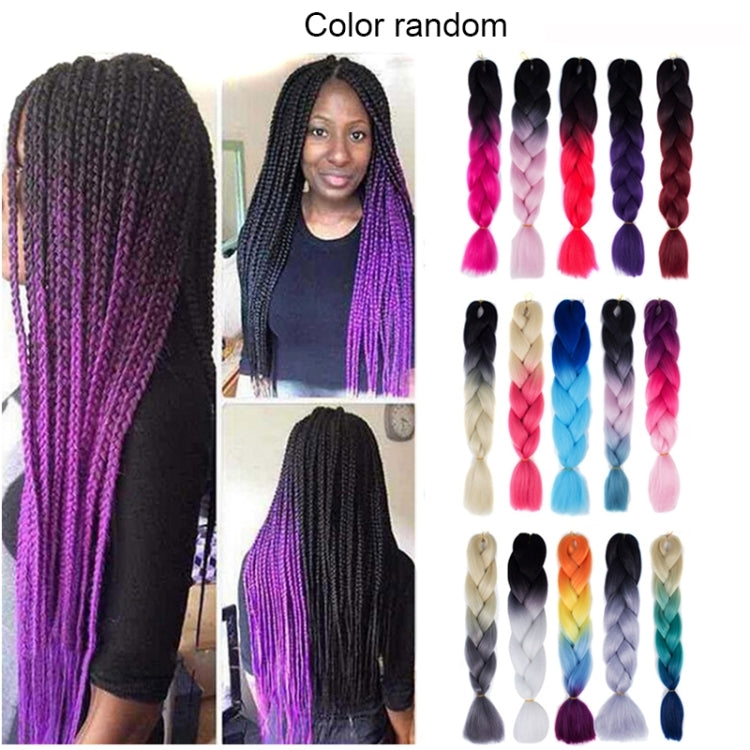 Color-random braid wig set display with thick long braids in multiple shades