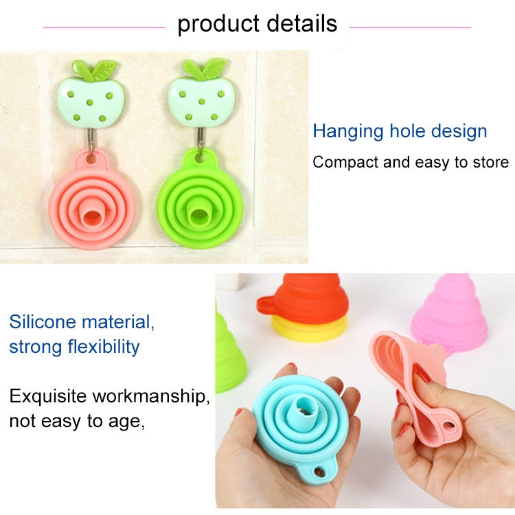Mini Silicone Foldable Telescopic Funnel Random Color Delivery, Random Color Delivery