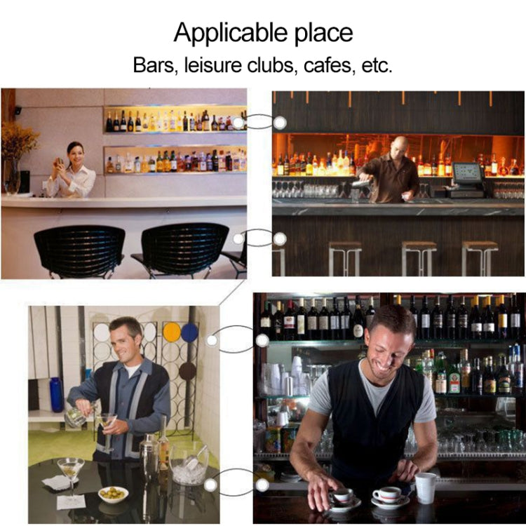 Stainless steel cocktail shaker set used behind the bar with included bar tools