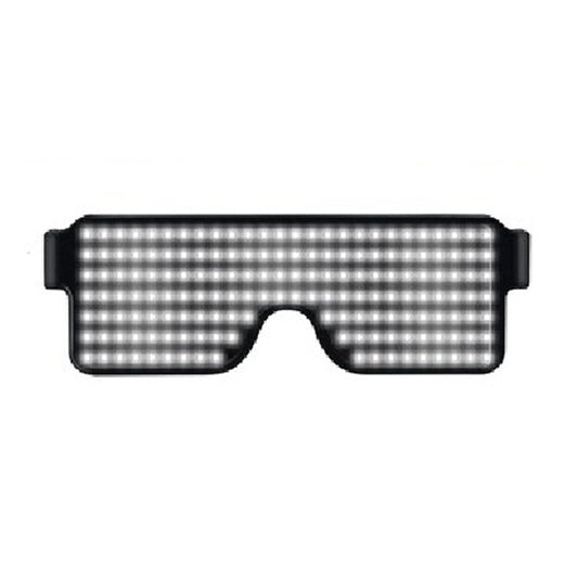 White LED dot-matrix shutter glasses with black frame for nightclubs and parties