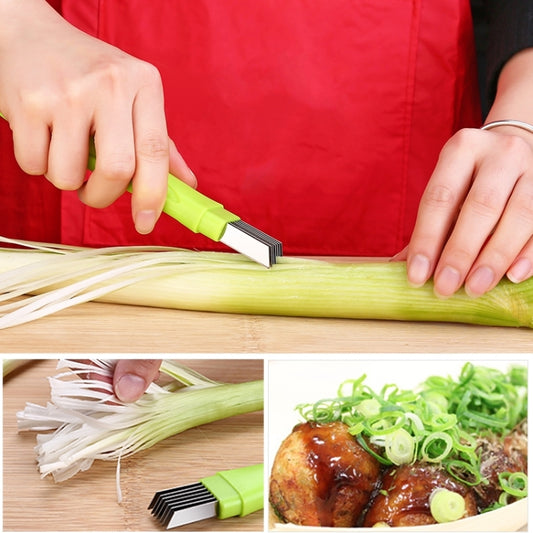 Kitchen Tool Manual Stainless Steel Filate Circle Shape Green Onion Slicer, 16x1.8cm Green
