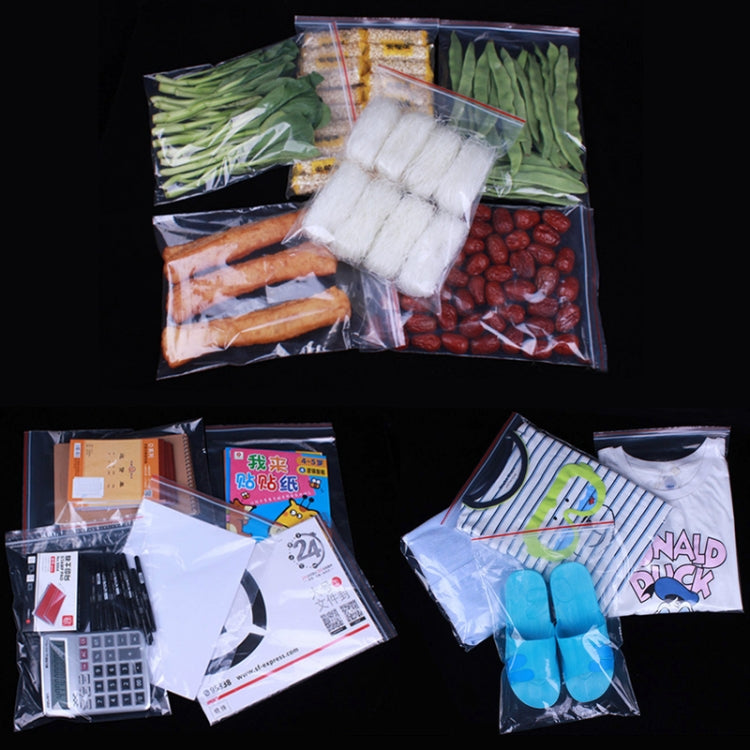 Clear PE self-sealing zip lock packaging bags, 12x18cm, used for storing items