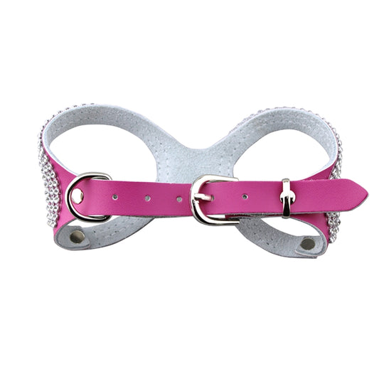 Rhinestone Leather Glasses Style Breathable Dog Chest Strap, Size: S