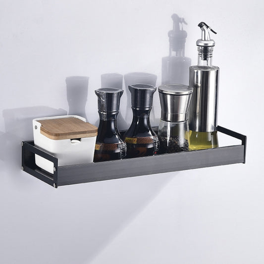 30cm Kitchen Multi-function Wall Hanging Holder Seasoning Storage Rack, 30cm(Black)