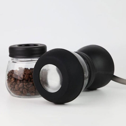 Portable Conical Burr Mill Manual Spice Herbs Hand Grinding Machine Coffee Bean Grinder with Seal Pot, With Seal Pot
